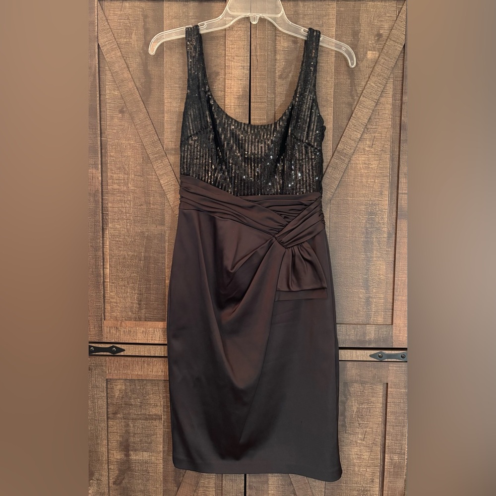 David Meister | Black Cocktail Dress with Sequins Size 2